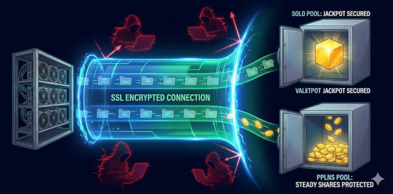 Den Jackpot sichern: Warum SSL für SOLO- und PPLNS-Mining-Pools unerlässlich ist
